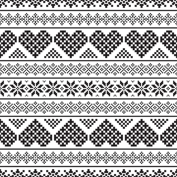 Christmas Ethnic Pattern White Background Ornament Border Seamless Sample Can — Stock Vector