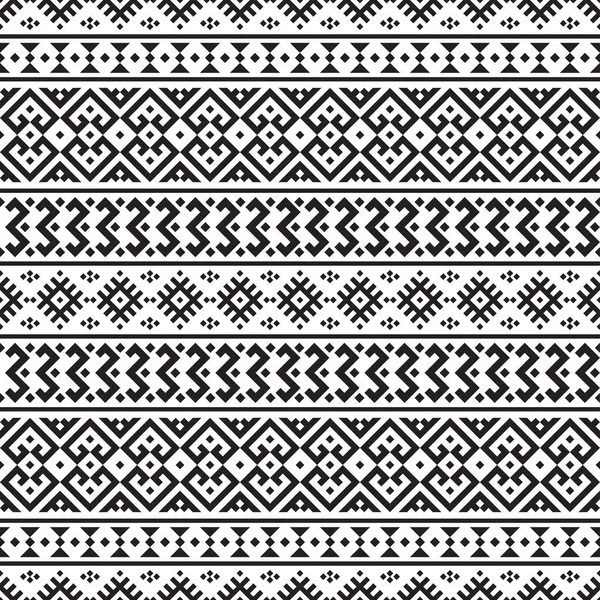 Sömlös Etnic Mönster Svart Och Vit Färg Tribal Aztec Mönster — Stock vektor