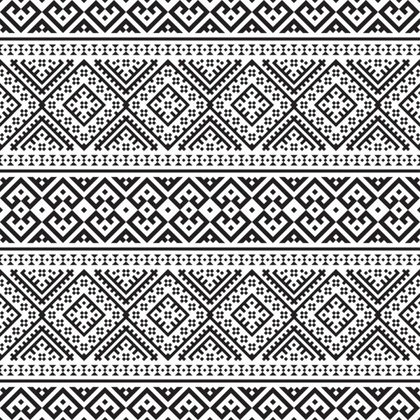 Etniczny Wzór Aztecki Projekt Ilustracji Kolorze Czarno Białym Projekt Tła — Wektor stockowy