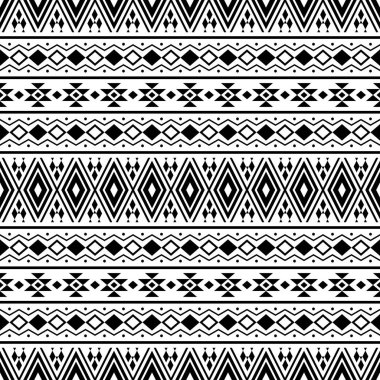 Siyah ve beyaz renkli kabile etnik kalıpları. Fırın alanı veya çerçeve için tasarım