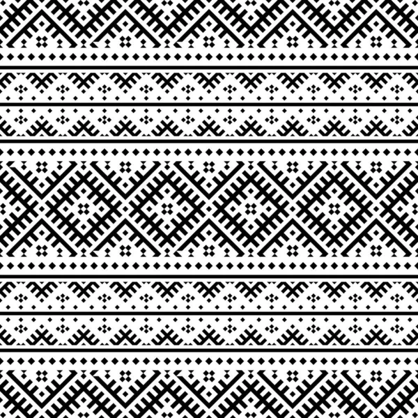 Modèle Ethnique Sans Couture Couleur Noire Blanche Conception Vectorielle Tribal — Image vectorielle