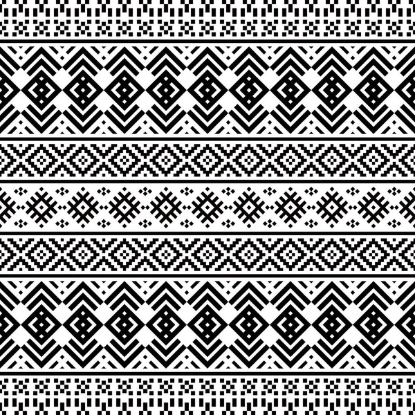 Traditional Aztec Pattern Black White Color Bakcground Frame — Stock Vector