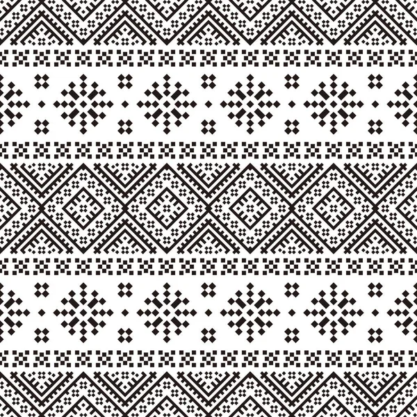 Tribal Ethnic Pattern Black White Color Design Bakcground Frame — Stock Vector