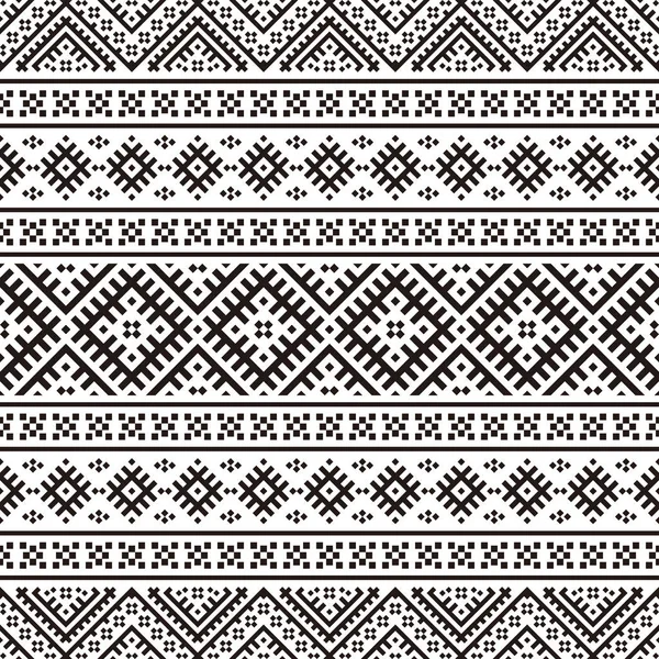 Siyah ve beyaz renklerde kusursuz Etnik desen. Bw Kabilesi Aztek Deseni