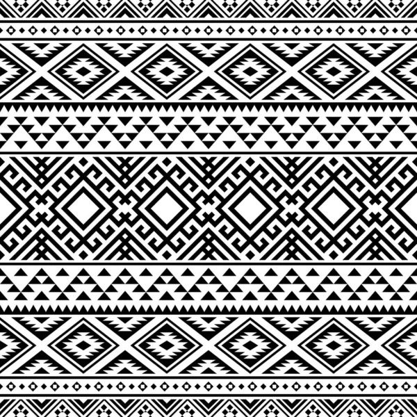 Patrón étnico tribal en color blanco y negro. Diseño para fondo o marco — Archivo Imágenes Vectoriales