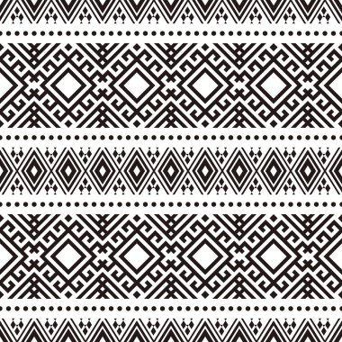 Ikat Etnik Aztek Deseni Tasarımı. Kusursuz Etnik Desen Vektörünün Resmedilmesi