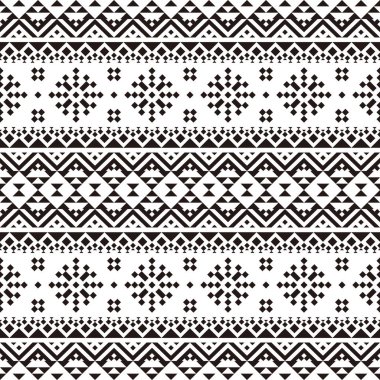 Siyah ve beyaz renklerde kusursuz etnik kalıplar. Siyah Beyaz Kabile Modeli