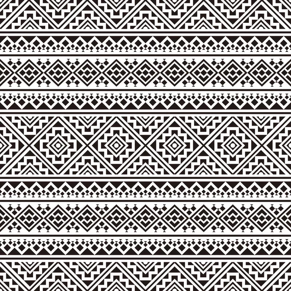 Ikat Ethnic Aztec Pattern Design (en inglés). Ilustración del patrón étnico inconsútil Vector — Archivo Imágenes Vectoriales