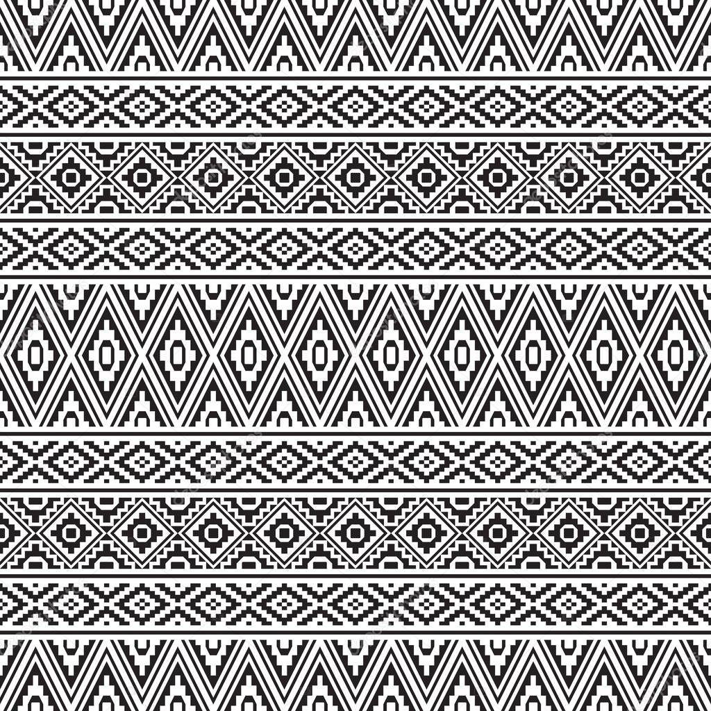 ethnic pattern vector black white color