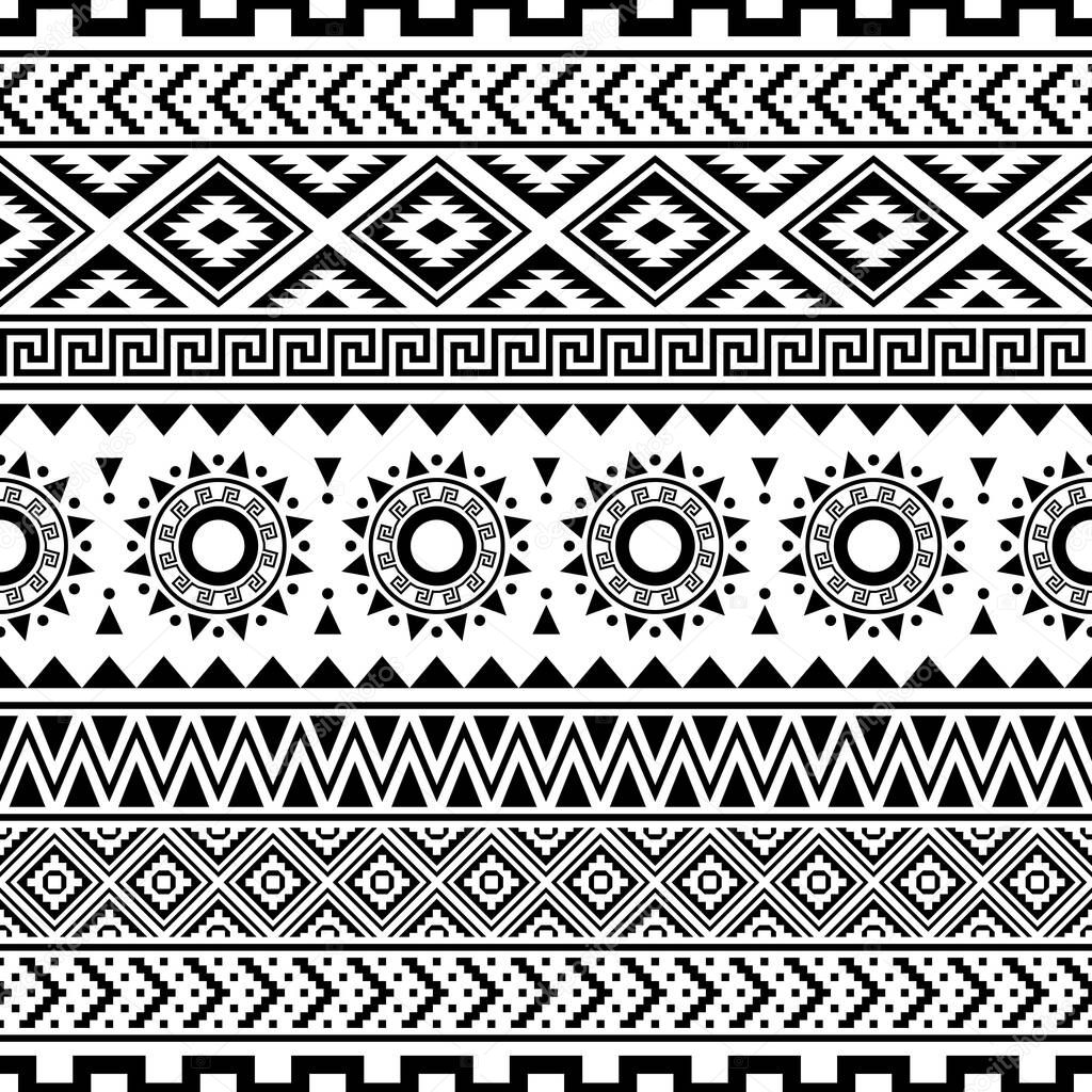 ethnic pattern vector black white color