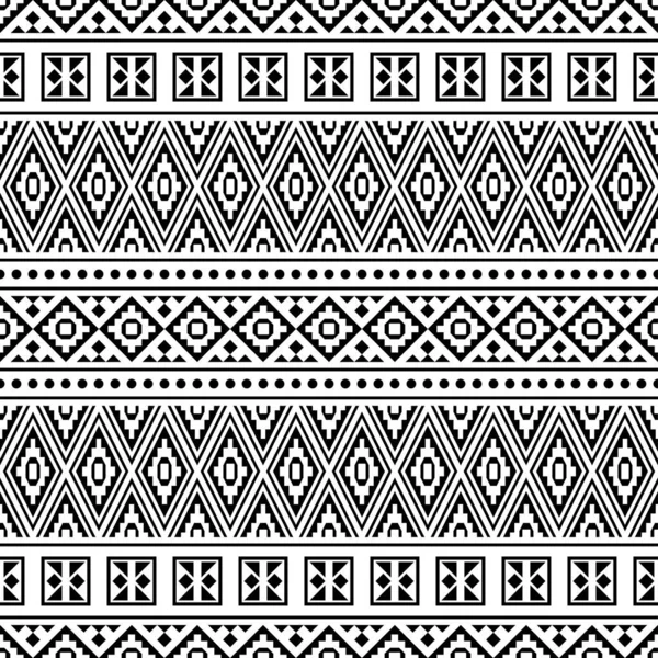 Patrón étnico marroquí con vector de ilustración tribal en color blanco y negro — Archivo Imágenes Vectoriales