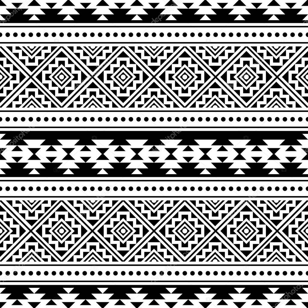 Geometric Persian Ethnic Pattern Illustration design with black and white color