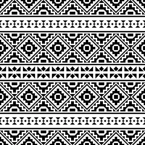 Diseño geométrico tribal étnico en color blanco y negro — Archivo Imágenes Vectoriales