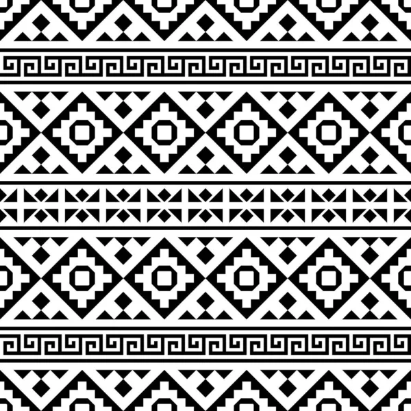 Diseño geométrico tribal étnico en color blanco y negro — Archivo Imágenes Vectoriales