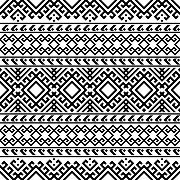 Geometryczny wzór plemienny w kolorze czarno-białym — Wektor stockowy