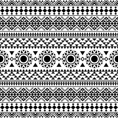 Kusursuz etnik düzen. Geleneksel kabile deseni siyah beyaz