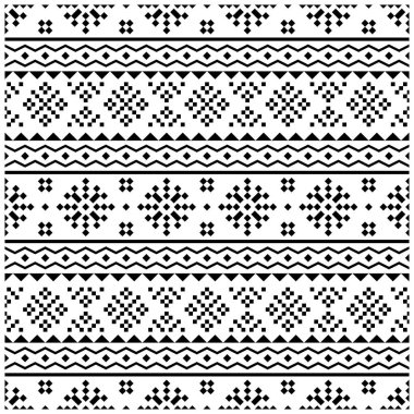 Ikat Aztek etnik tasarımı. Yerli, kusursuz, etnik fayans taşıyıcı illüstrasyonu. Meksika tarzı