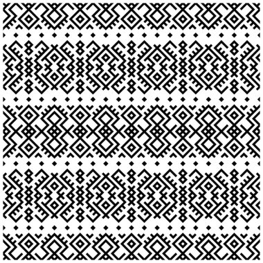 Ikat Aztek etnik tasarımı. Yerli, kusursuz, etnik fayans taşıyıcı illüstrasyonu. Meksika tarzı