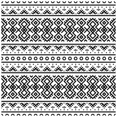 Kusursuz etnik düzen. Geleneksel kabile deseni siyah beyaz