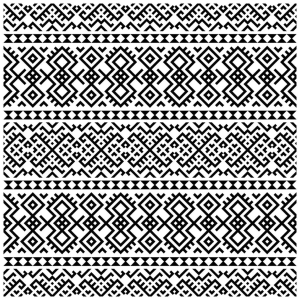 Vecteur Motif Ethnique Ikat Couleur Noire Blanche — Image vectorielle