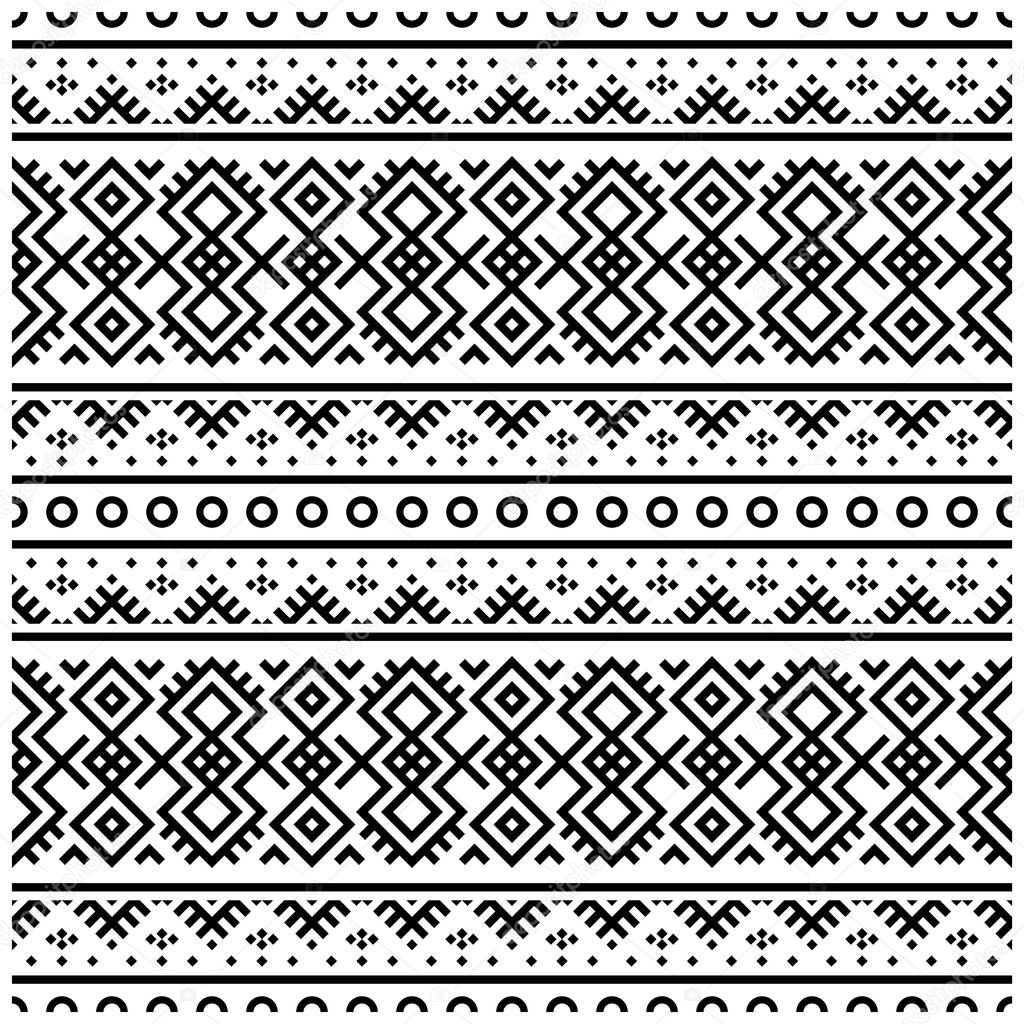 Seamless ethnic pattern. Traditional tribal pattern in black and white color