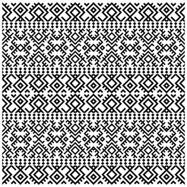 Siyah ve beyaz renkli etnik şablon vektörü