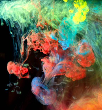 su, renk patlama mürekkep