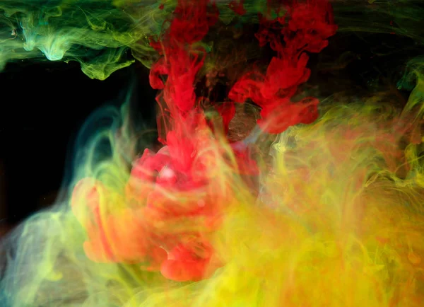 Tinten im Wasser, Farbexplosion — Stockfoto
