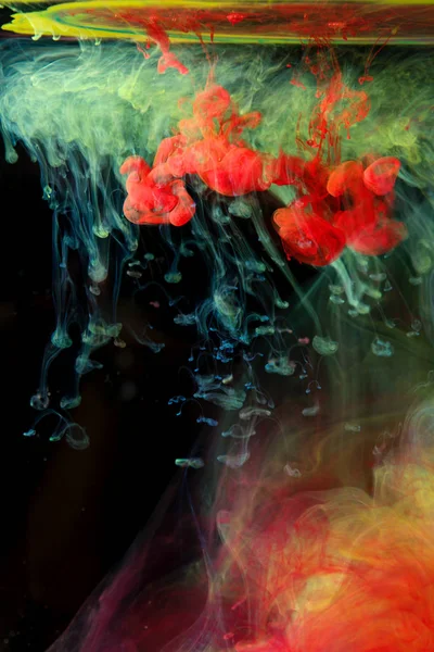 Festékek, vízben, színes robbanás — Stock Fotó