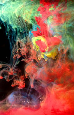 su, renk patlama mürekkep