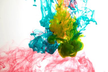 su, renk patlama mürekkep