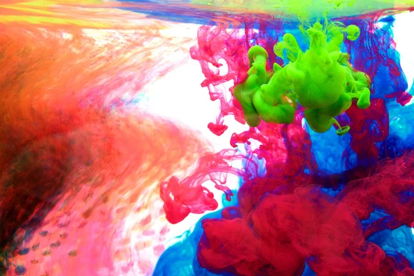 Inks in water, color explosion — Stock Photo, Image