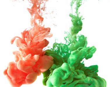 Sudaki mürekkep, soyut renk patlaması