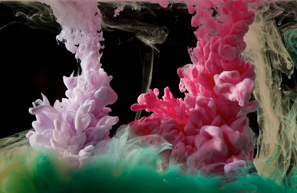 Bläck Vatten Färg Abstrakt Explosion Royaltyfria Stockbilder