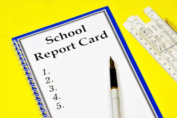 School report card for information. the subjects studied are listed and final grades are given for the periods of study at the educational institution.