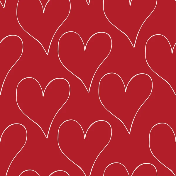 Vector seamless pattern with hearts — Stock Vector