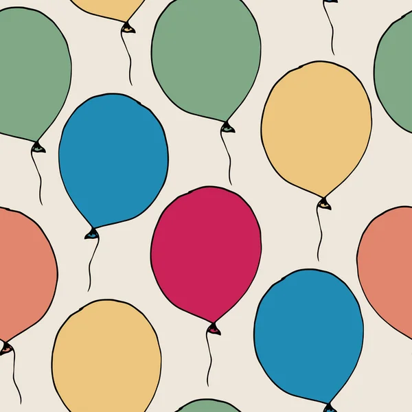 无缝原始复古背景与聚会的气球 — 图库矢量图片#