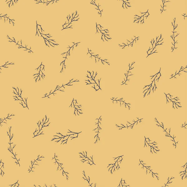 Patrón de ramas de boceto para el diseño de papel pintado . — Archivo Imágenes Vectoriales