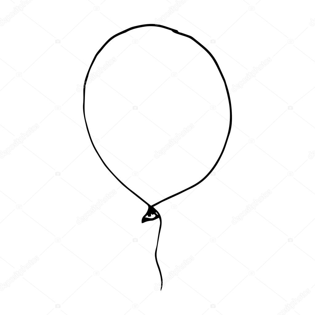 hand drawn vector sketch cartoon doodle balloon illustration