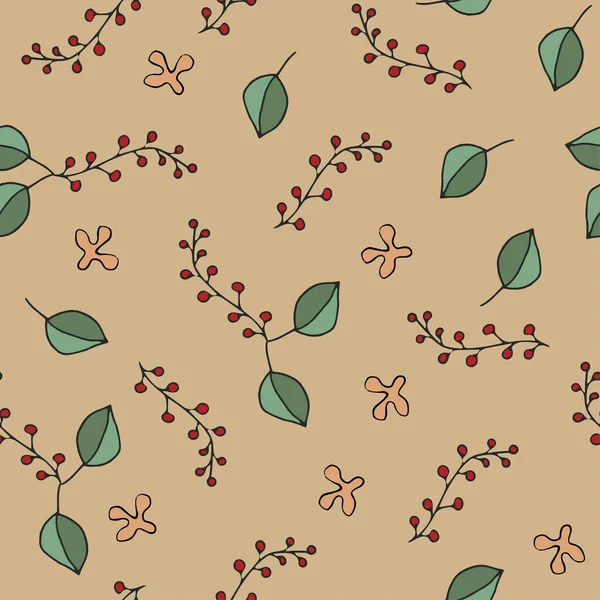 Beyaz Arkaplanda Kırmızı Böğürtlenli Noel. Vektör İllüstrasyonu.