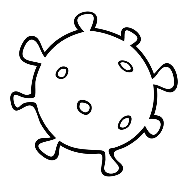 Virus eller bakterier handritade doodle ikon. — Stock vektor