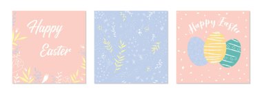 Moda Paskalya karesi soyut şablonlar ve yay pürüzsüz desenler. Sosyal medya paylaşımları, mobil uygulamalar, kartlar, davetiyeler, afişler tasarımı ve İnternet / İnternet reklamları için uygundur. Vektör illüstrasyonu.