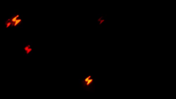 Motif de chant foudre sur fond noir.Panneau néon. Images abstraites 