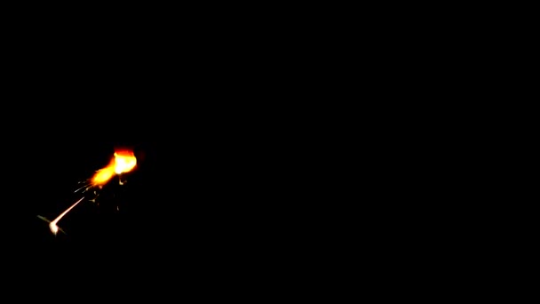 Bengalskie Ognie Czarnym Tle Odbiór Świętujemy Święta Przyjęcie Lipca — Wideo stockowe