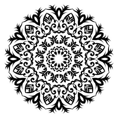 Mandala deseni siyah beyaz iyi ruh hali.