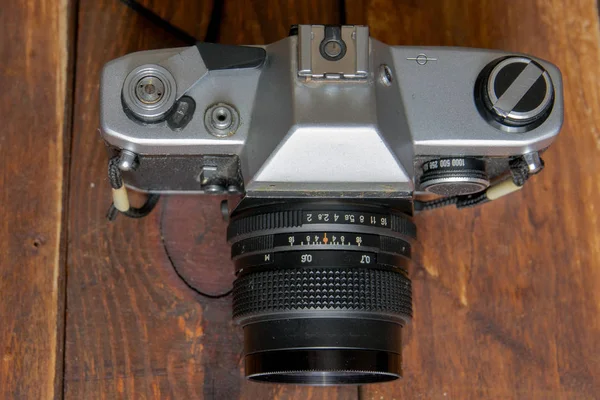 Old silver camera — Stock Photo, Image