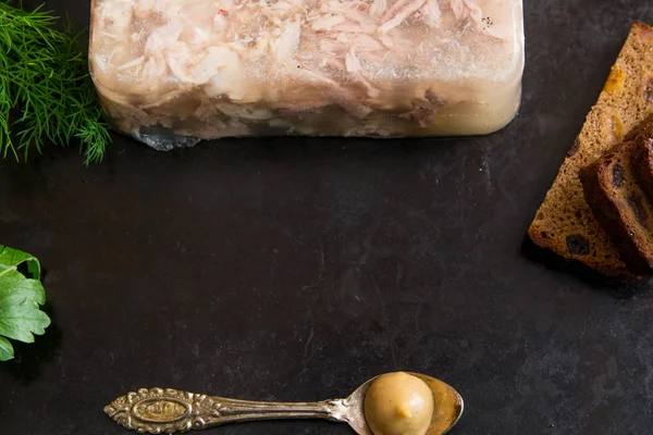 Aspic meat, cold appetizers — Stock Photo, Image
