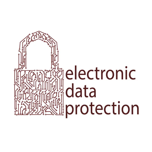 Koncepcja elektronicznej ochrony danych — Wektor stockowy