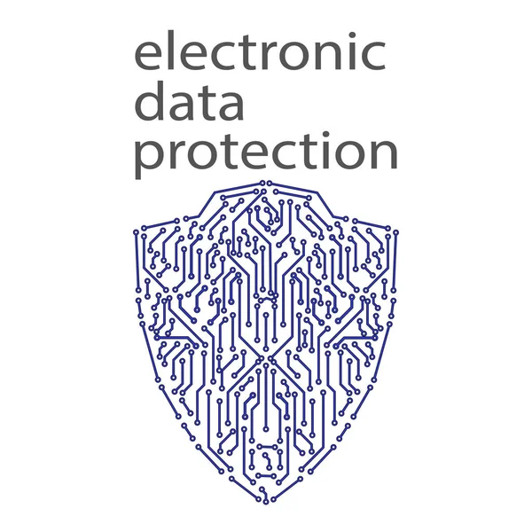 Koncepcja elektronicznej ochrony danych. — Wektor stockowy