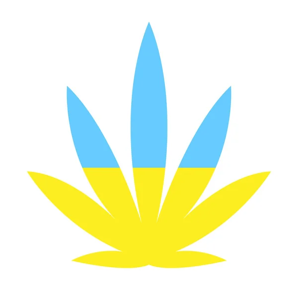 Φύλλα κάνναβης είναι κίτρινο-μπλε στο χρώμα — Διανυσματικό Αρχείο